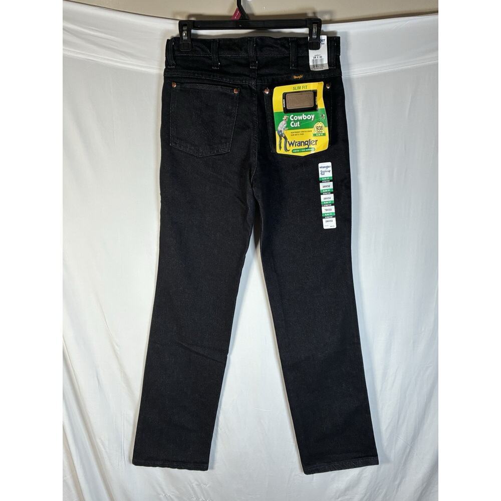 Wrangler 938BLK Mens 29x32 Cowboy Cut Slim Fit Black Denim Jeans NWT Western